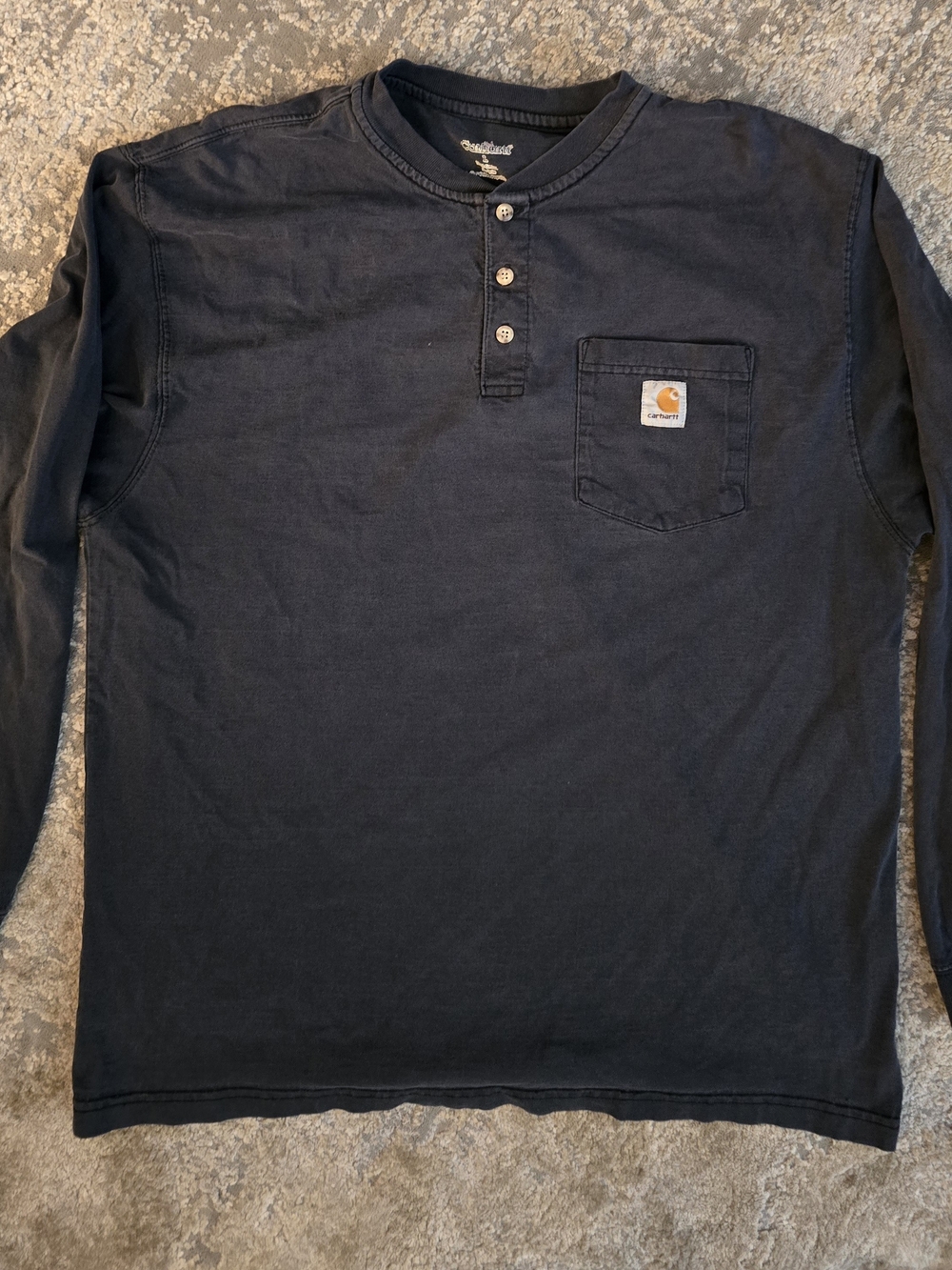 Carhartt Men’s Black Long-Sleeve Henley Pocket Shirt